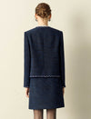 Navy Blue Tweed Jacket