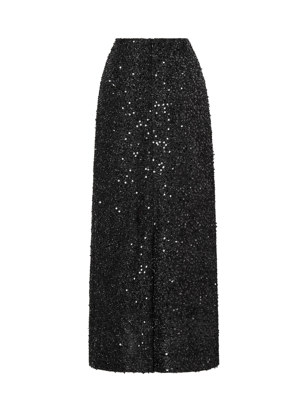 High-Waisted Sequin Column Midi Skirt