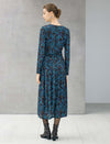 Floral Print V-Neck Long Sleeve Fitted Dress