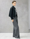 Black Lapel Zipper Closure Jacket