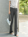 Lace Waistband Wide-Leg Pants