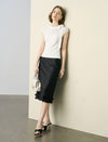 Polka Dot Ruffle Hem Midi Skirt