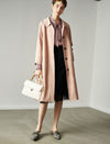 Satin Bow‑Tie Stand‑Collar Long‑Sleeve Blouse