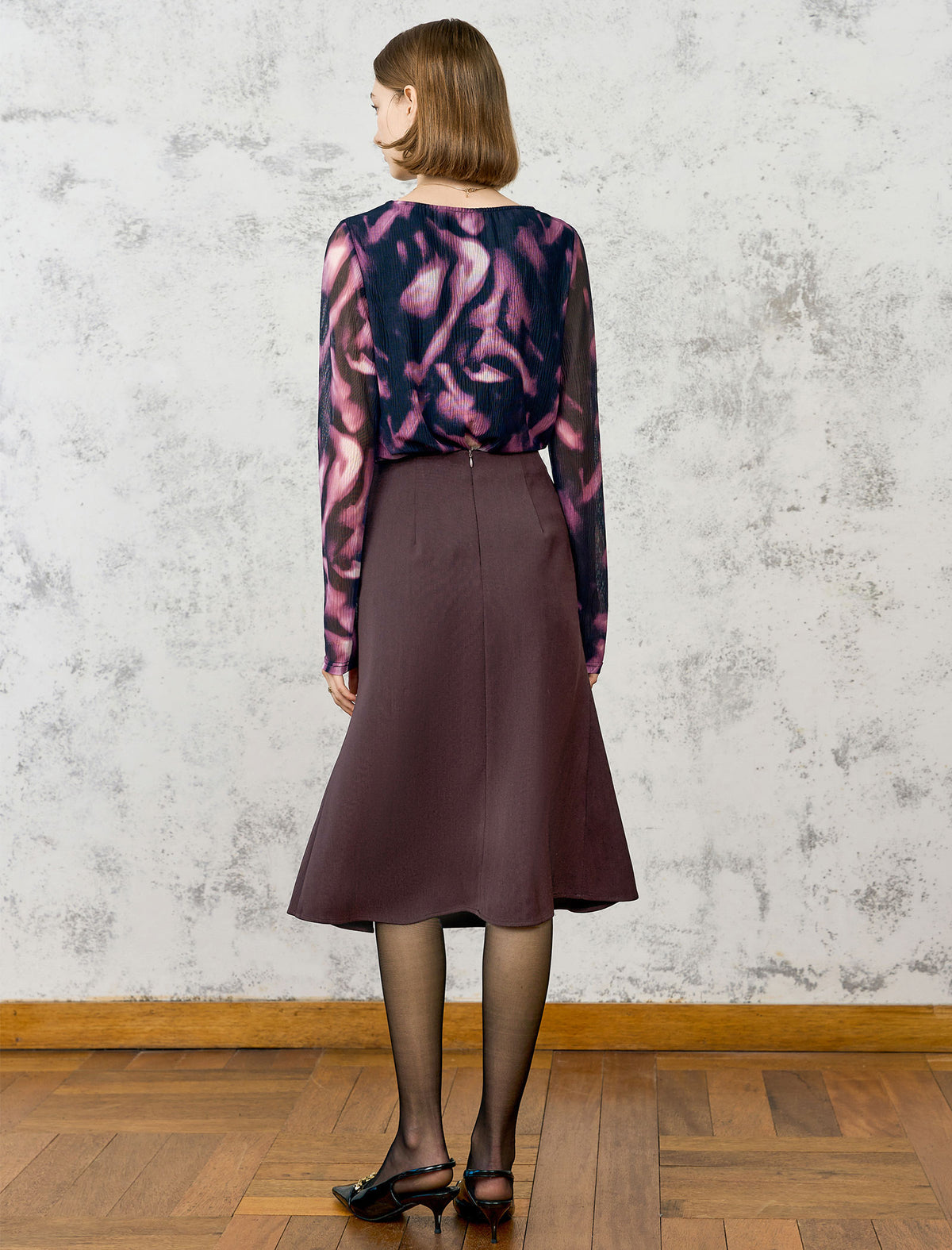 Fishtail Midi Skirt with Decorative Waist