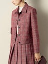 Red Plaid Loose Short Jacket