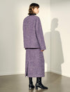 Oversized Lapel Contrast‑Piping Mid‑Length Coat