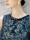 Floral Sleeveless Scalloped Flounce-Hem Dress