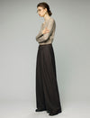 Wool Blend Pleated High-Waist Wide-Leg Pants