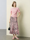 Leopard Print Fishtail Midi Skirt