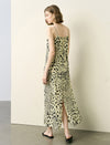 Leopard Print Slip Silk Maxi Dress
