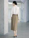 Structured Midi Pencil Skirt