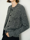 Wool Blend Vintage Round Neck Knit Cardigan