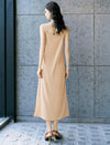 Champagne Sequin Embroidered Slip Midi Dress