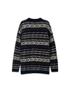 Wool Blend Fair Isle V-Neck Pocket Cardigan