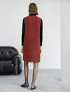Wool Blend Sleeveless Midi Vest Dress