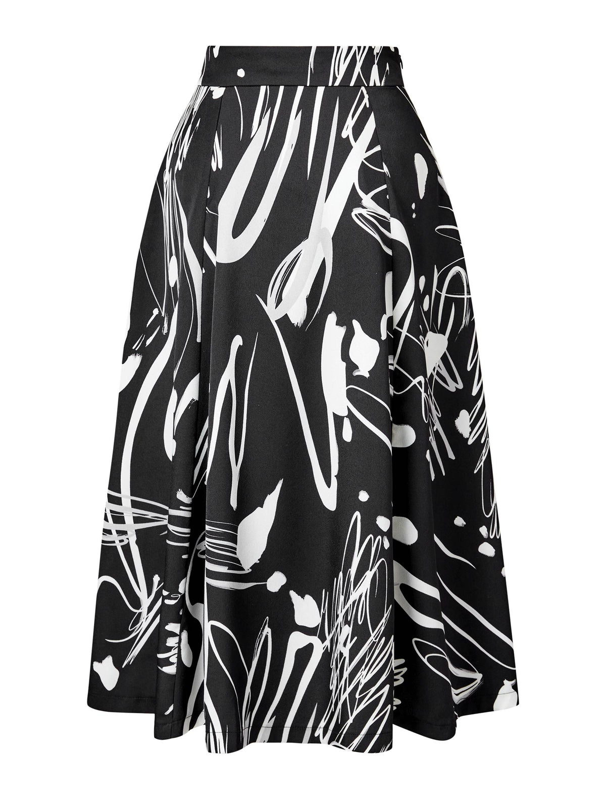 Abstract Print Midi Skirt