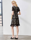 Elegant Openwork Lace A-Line Midi Dress