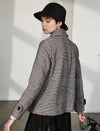 Wool Blend Plaid Collared Top