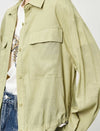 Yellow Loose Long-Sleeve Utility Shirt