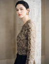 Ruched Front Paisley Print Top