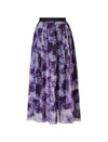 Tie-Dye Pleated Midi Skirt