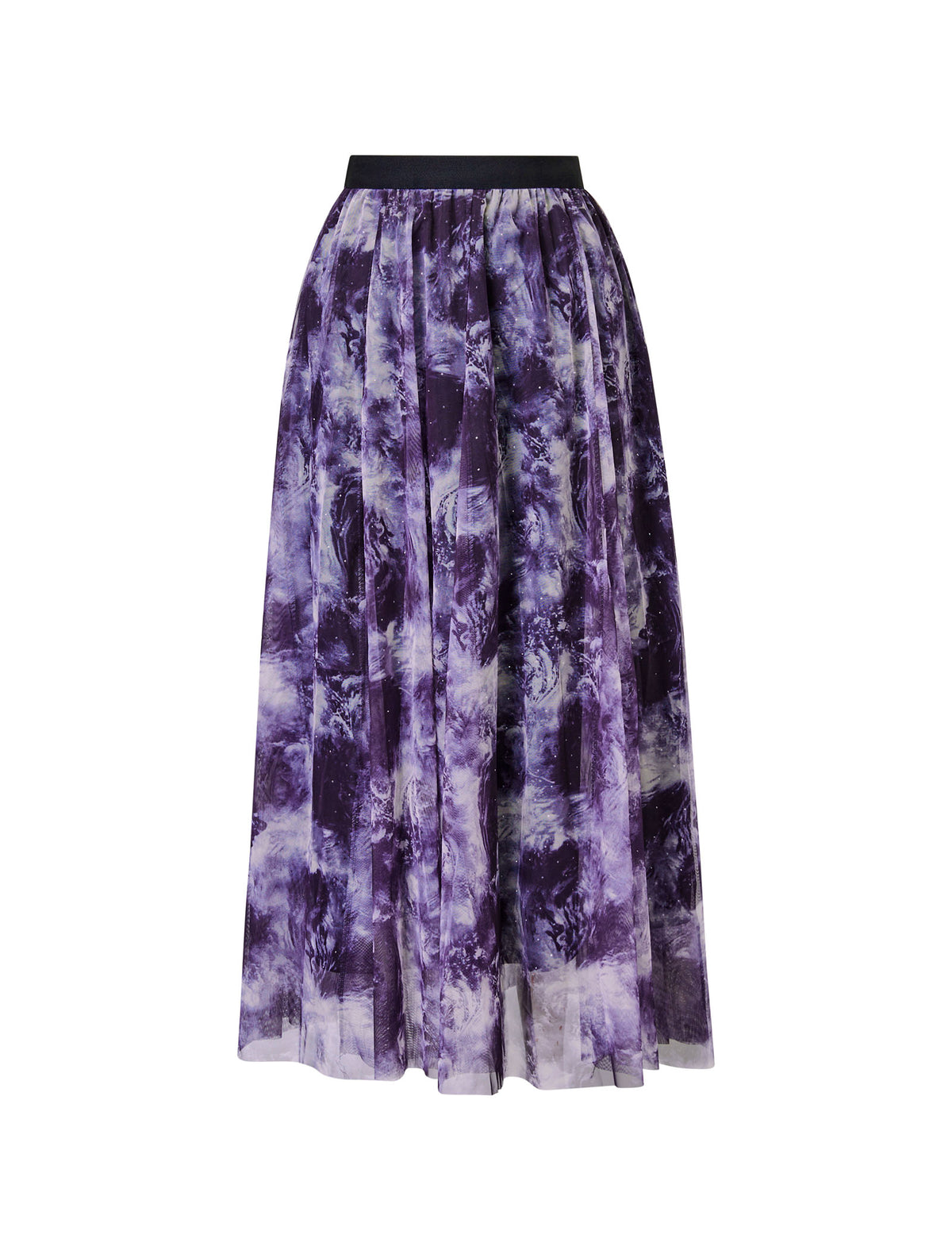 Tie-Dye Pleated Midi Skirt
