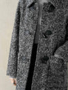 Toggle-Front Tweed Wool-Blend Coat