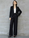 Black Wide-Leg Tailored Pants