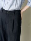 High Waisted Linen Blend Pleated Wide Leg Pants
