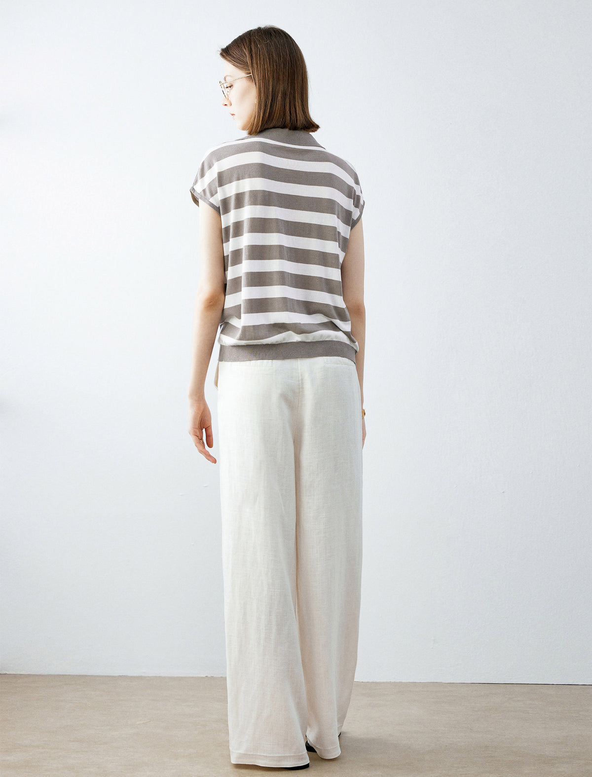 Tencel Blend High Waist Wide Leg Pants