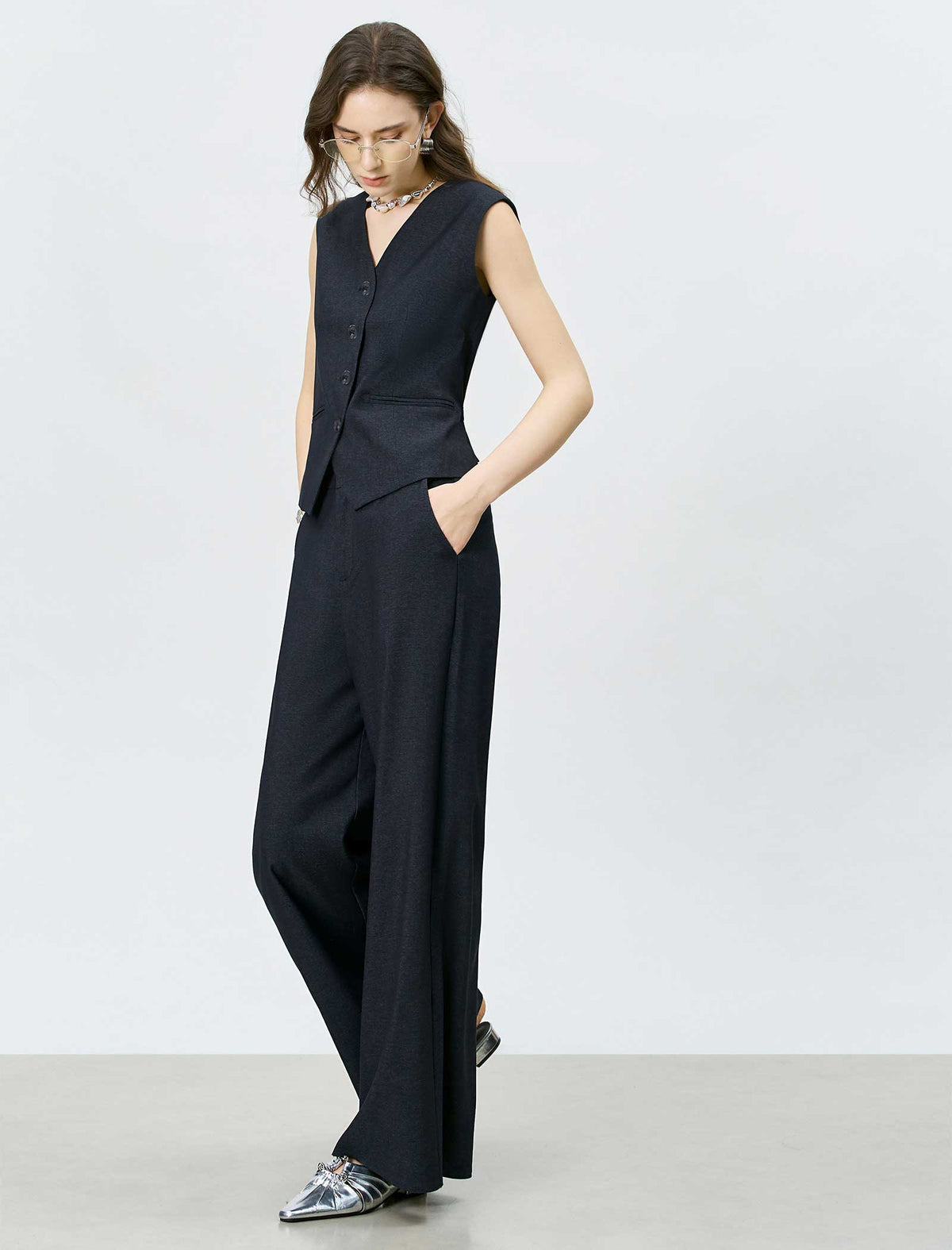 V‑Neck Sleeveless Waistcoat Vest