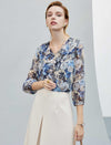 Floral Ruffled 3/4 Sleeve Blouse