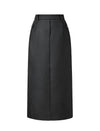 Button Pockets Back Slit High Waist Pencil Skirt