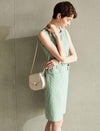 Sleeveless Striped Sheath Dress
