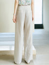High Waisted Linen Blend Wide Leg Pants