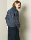 Wool-Alpaca Blend Fuzzy Cropped Jacket