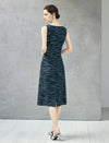 Textured Sleeveless Sheath Midi Dress