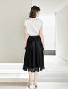 Embellished Neck Keyhole Detail Cap Sleeve Top