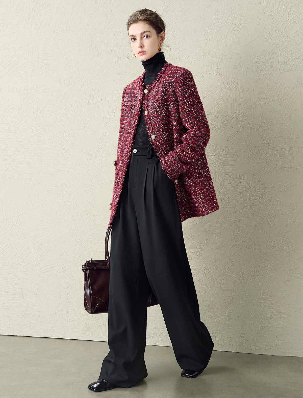 Burgundy Tweed Jacket