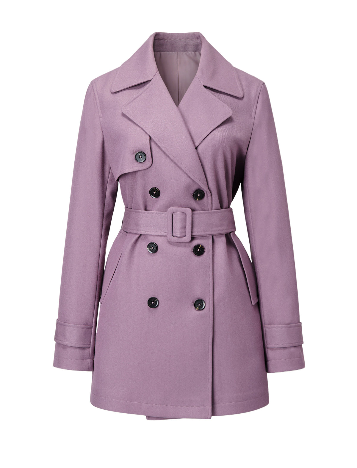Vintage Lapel Belted Short Trench Coat