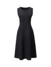 Sleeveless Shimmer Grid A-Line Midi Dress