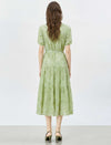 Mint Green Embroidered Tiered Midi Dress