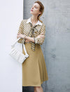 Asymmetric Solid Color Pleated Skirt