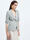 Lightweight Ruched Sleeve Blazer