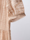 Lace V-Neck Flared Midi Dress