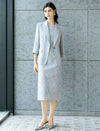 Silver Grey Sequin Jacquard Midi Sheath Dress