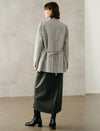 Wool Blend Relaxed Mid-Length Coat