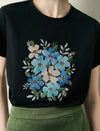 Sequin Floral Embroidered T-Shirt