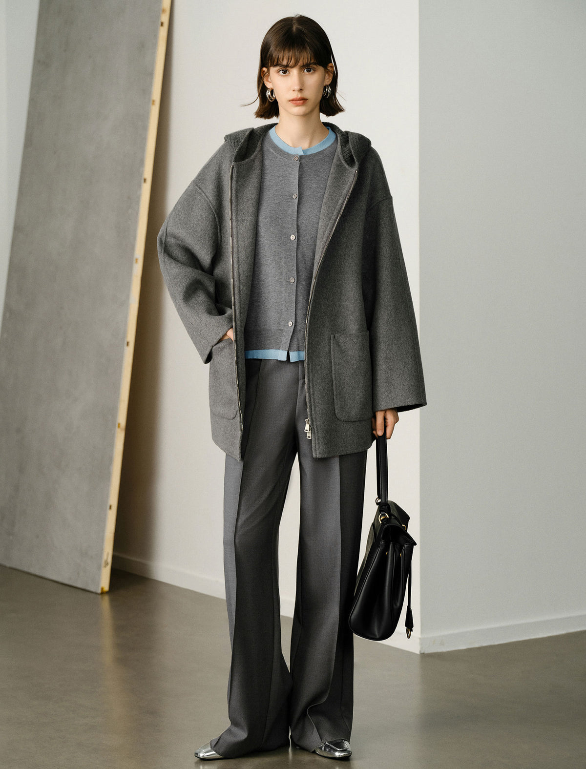 Mock‑Two‑Piece Color‑Block Knit Cardigan