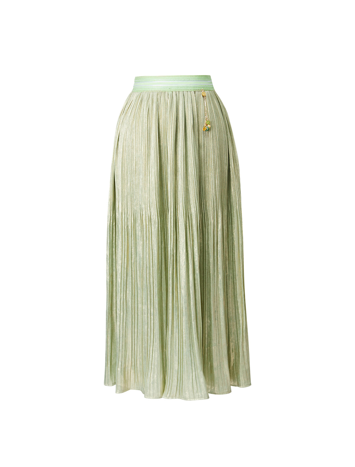 Solid Color Pleated Midi Skirt
